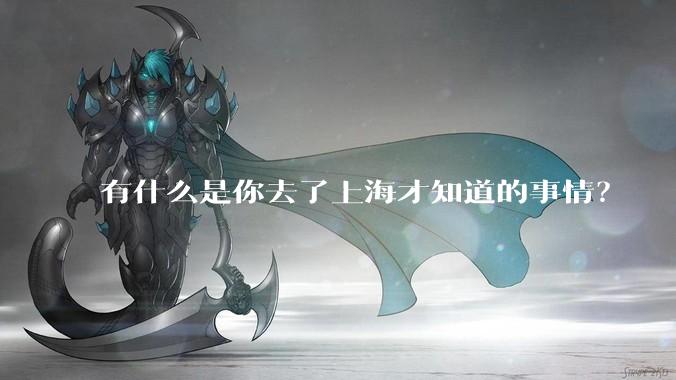 有什么是你去了上海才知道的事情？